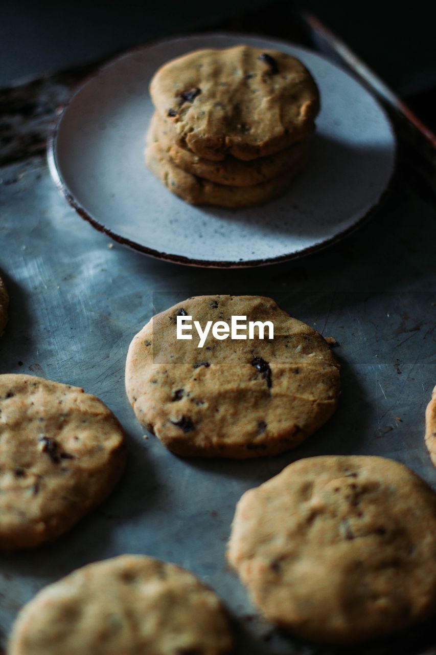 Close-up of cookies on table