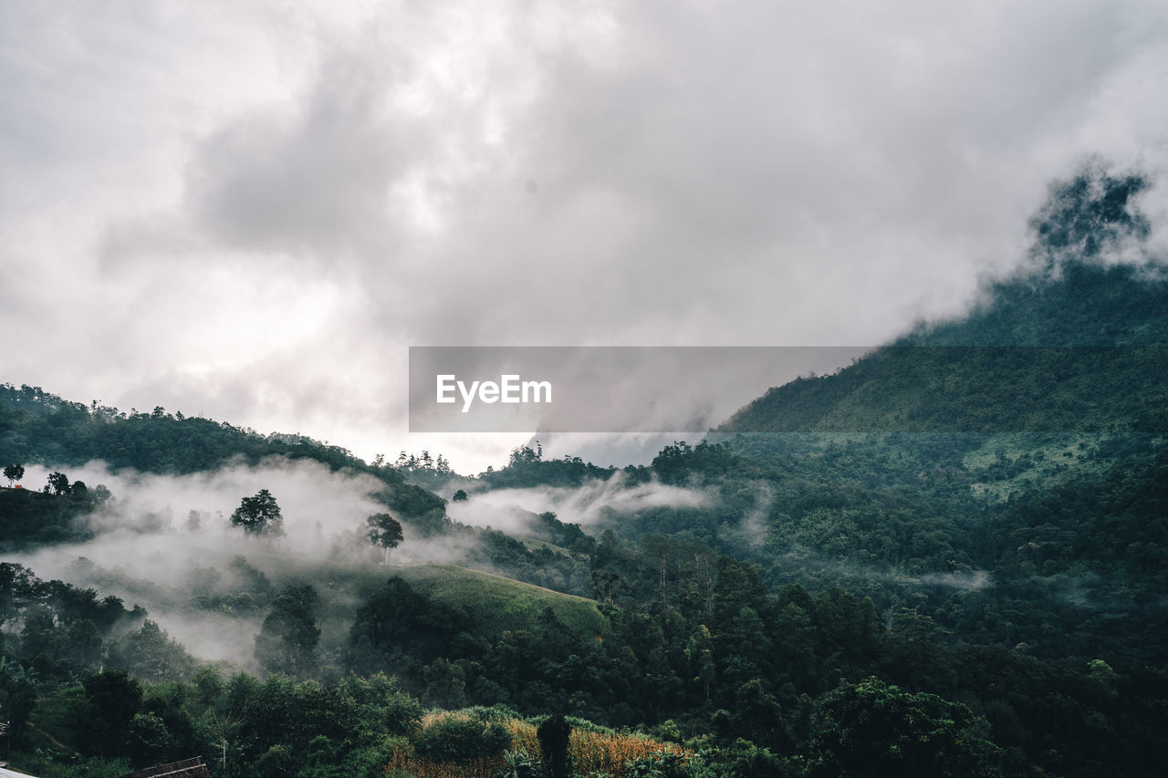 Scenic view of mountains against sky