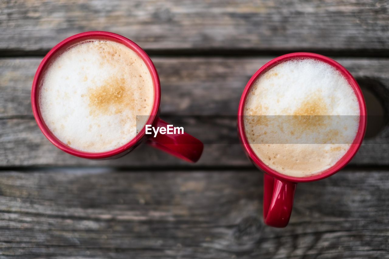 Close-up of cappuccino on table