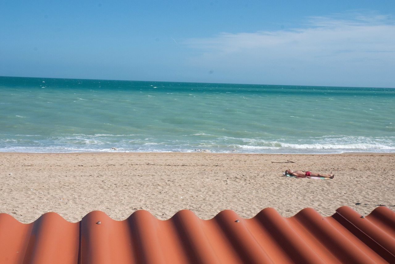 Scenic view of beach against sky