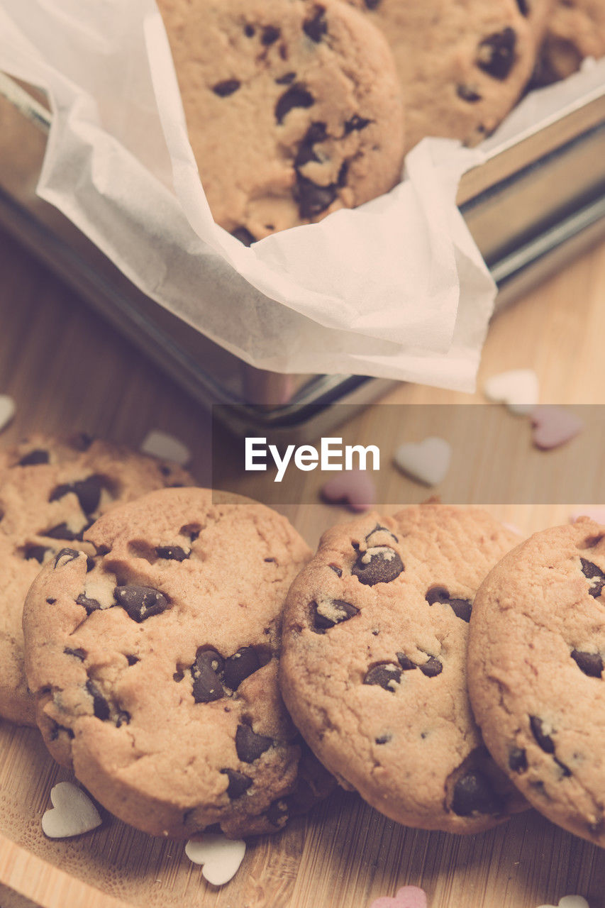 directly above shot of cookies on table