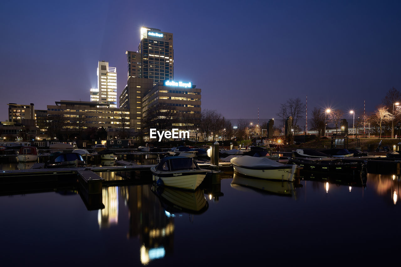 City lit up at night