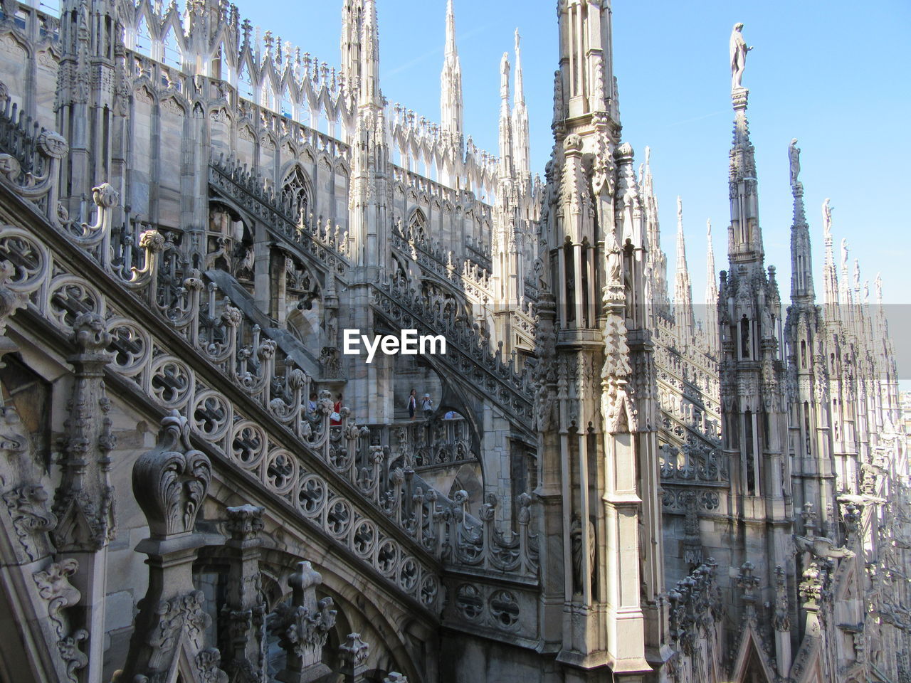 Duomo di milano against clear blue sky