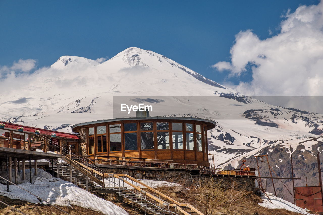 Snow covered mountain against sky