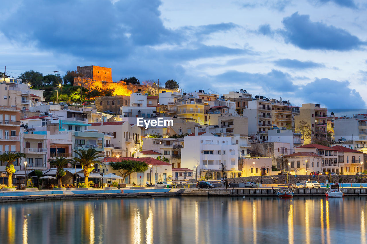 Harbour and venetian fortress in sitia town, crete.