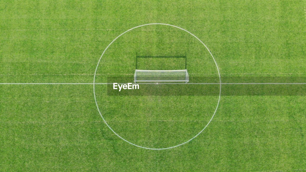 Aerial view of soccer field