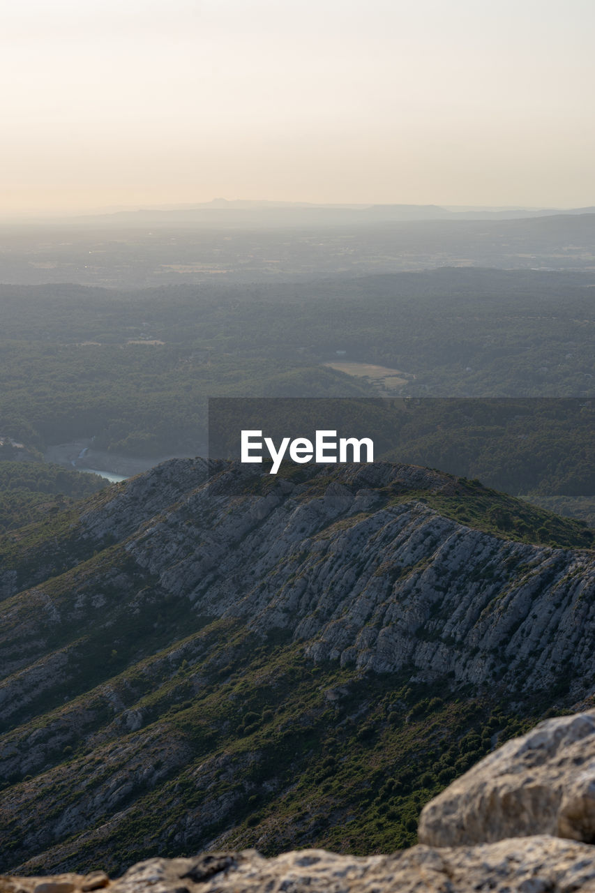 High angle view of landscape against sky