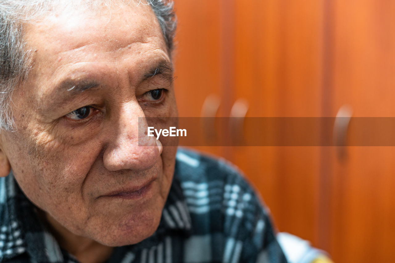 close-up portrait of senior man