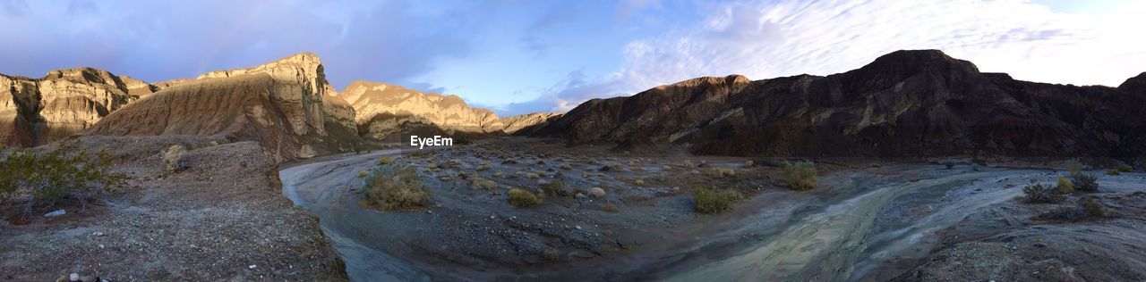 PANORAMIC VIEW OF ROCK FORMATIONS AGAINST SKY