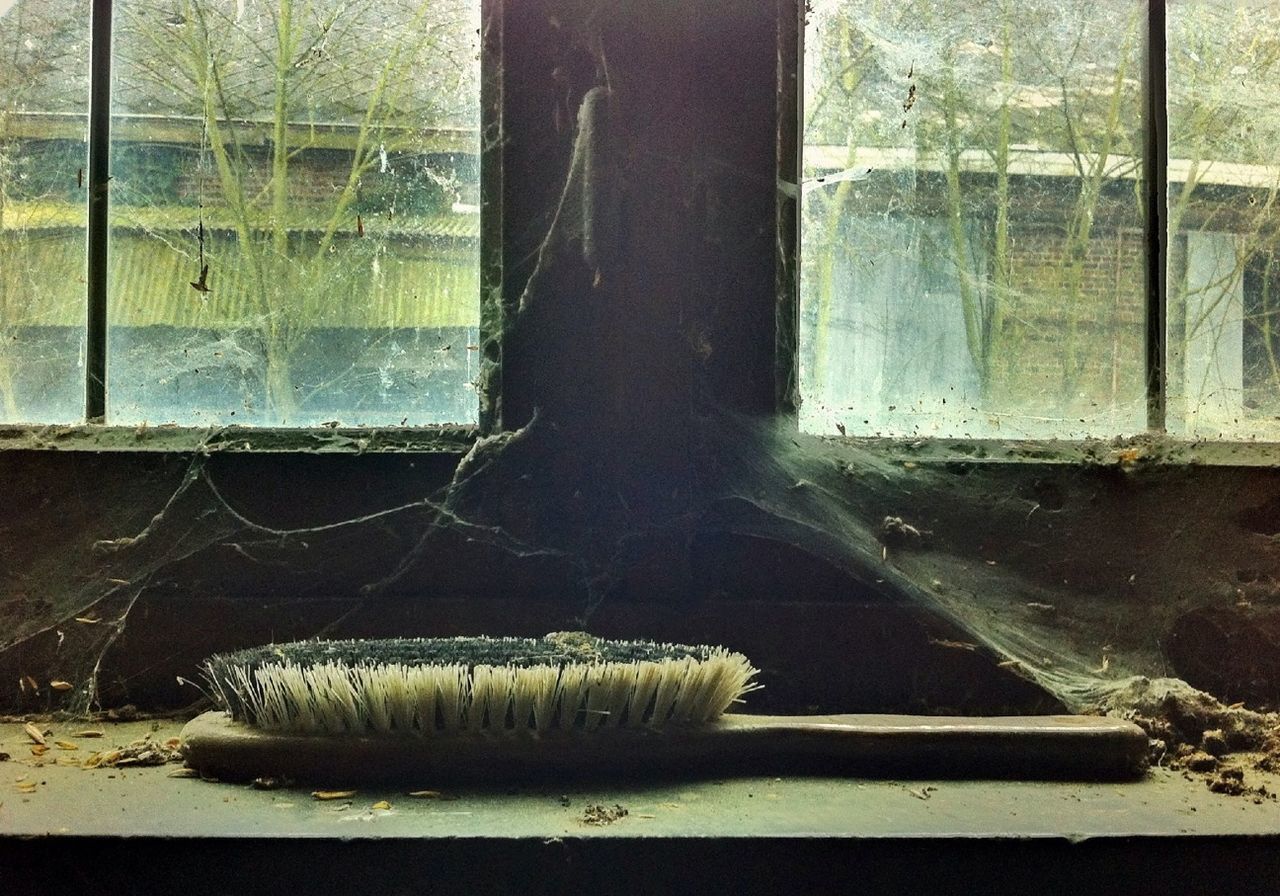 CLOSE-UP VIEW OF WINDOW IN BLINDS