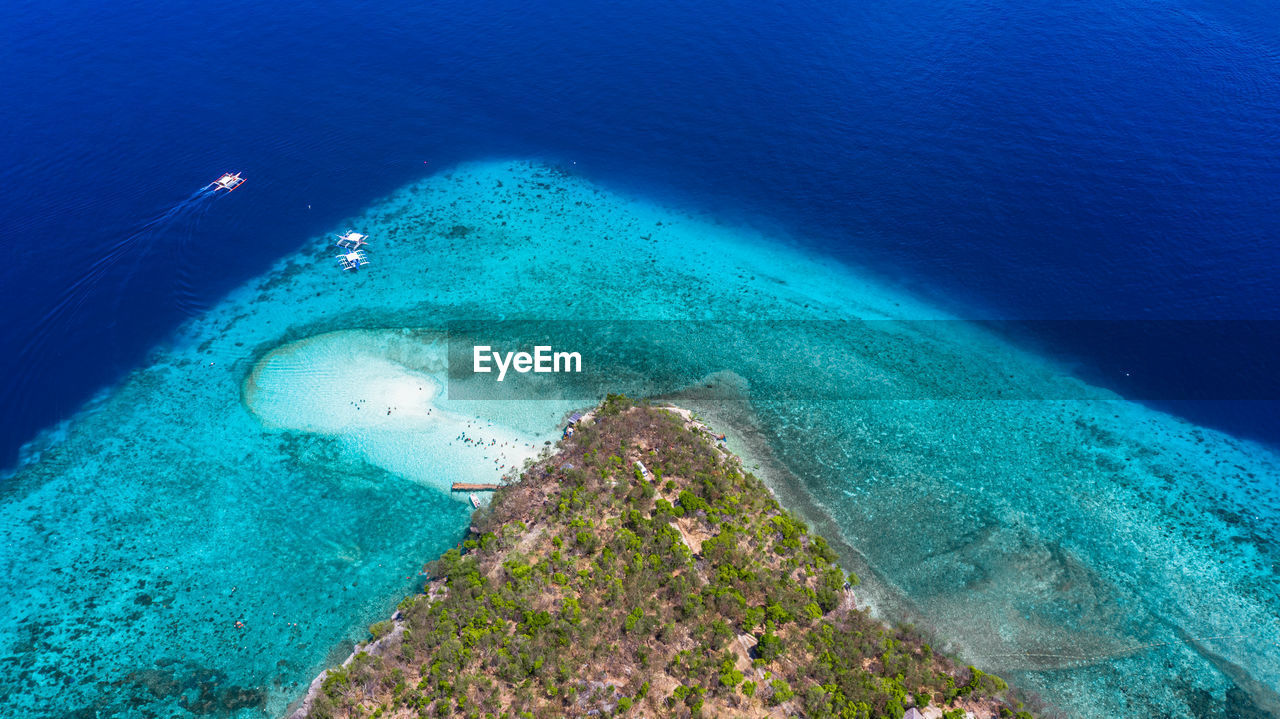 Aerial view of island in sea