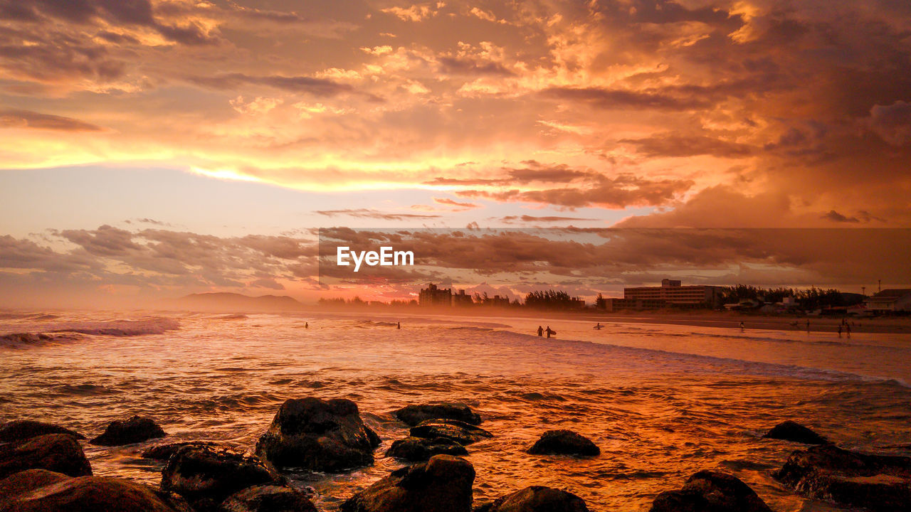 SCENIC VIEW OF SEA DURING SUNSET