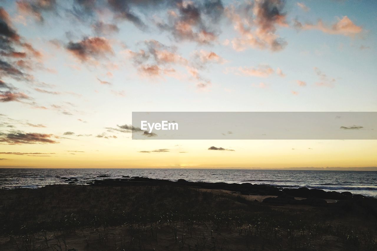 SCENIC VIEW OF SEA DURING SUNSET