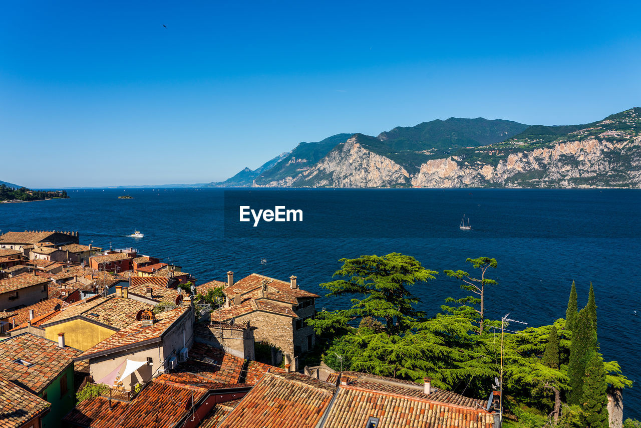 View of the old town of malcesine on lake garda in italy.