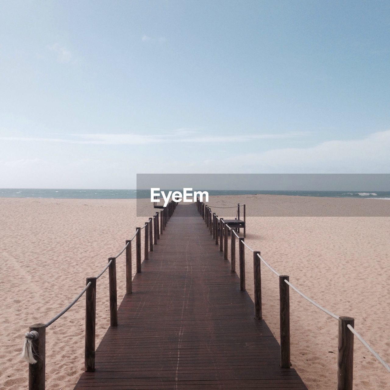 High angle view of pier over beach