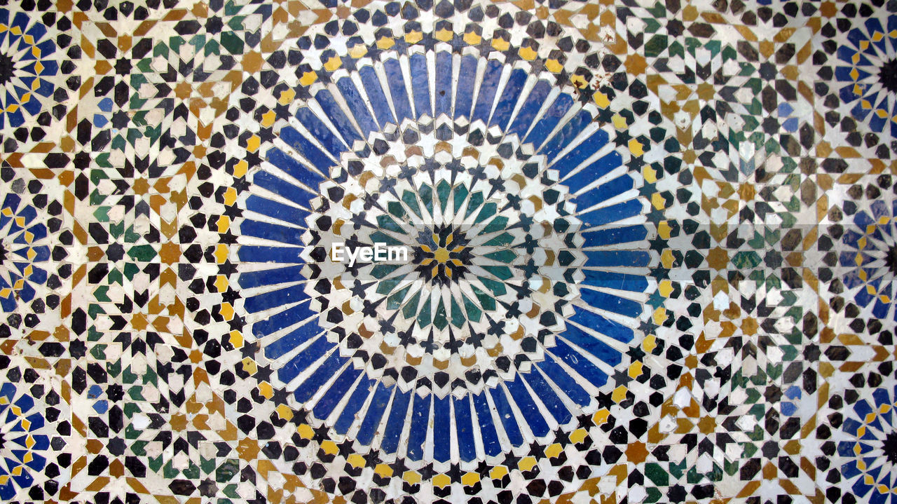 Full frame shot of multi colored patterned tile