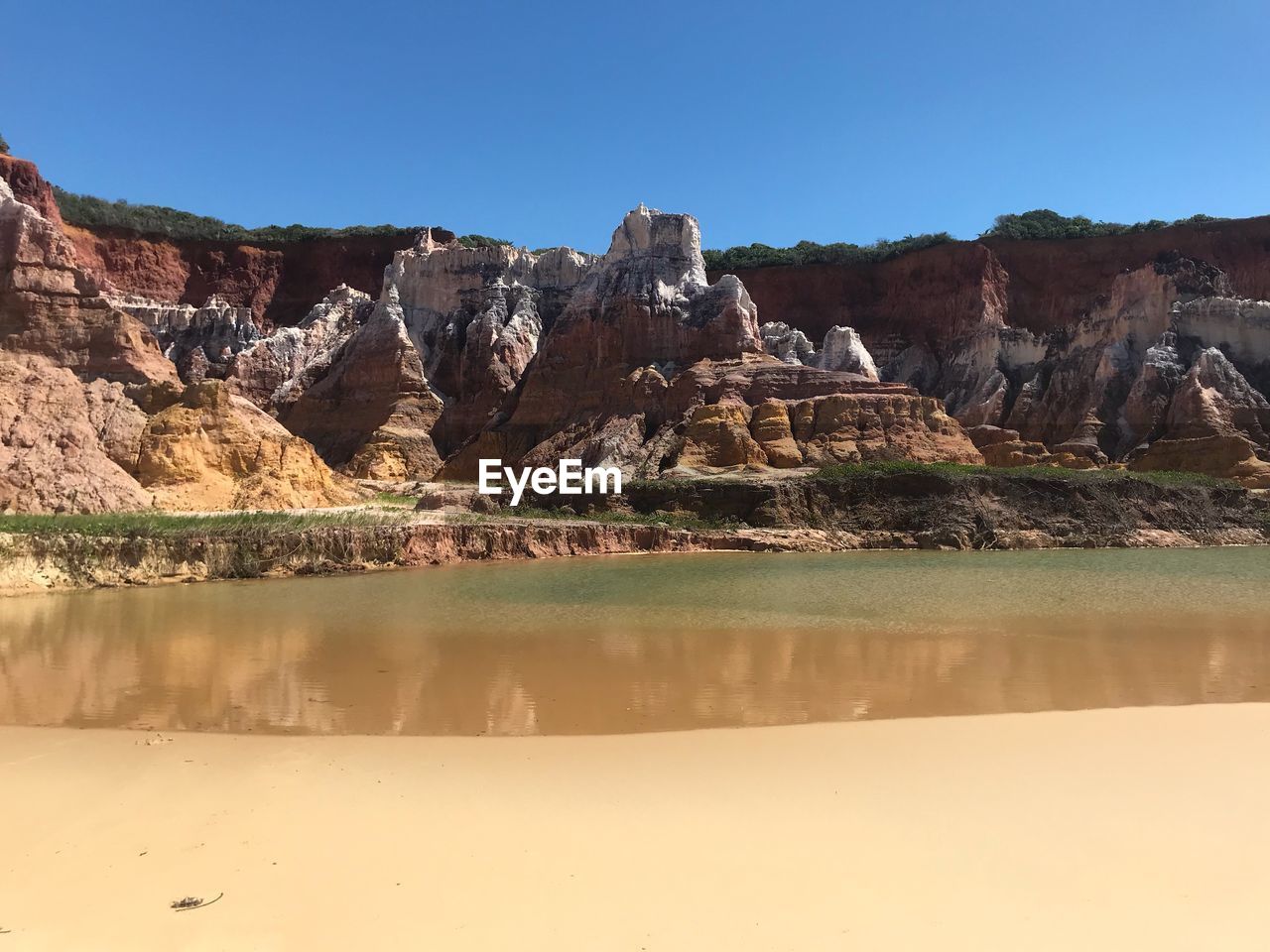 PANORAMIC SHOT OF ROCKS IN CITY AGAINST SKY