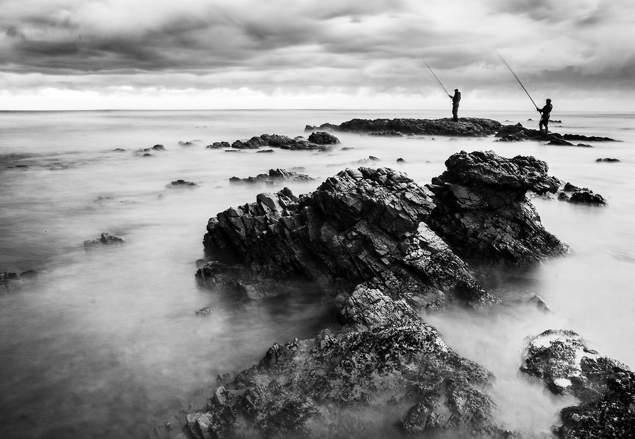 Scenic view of rocks in sea