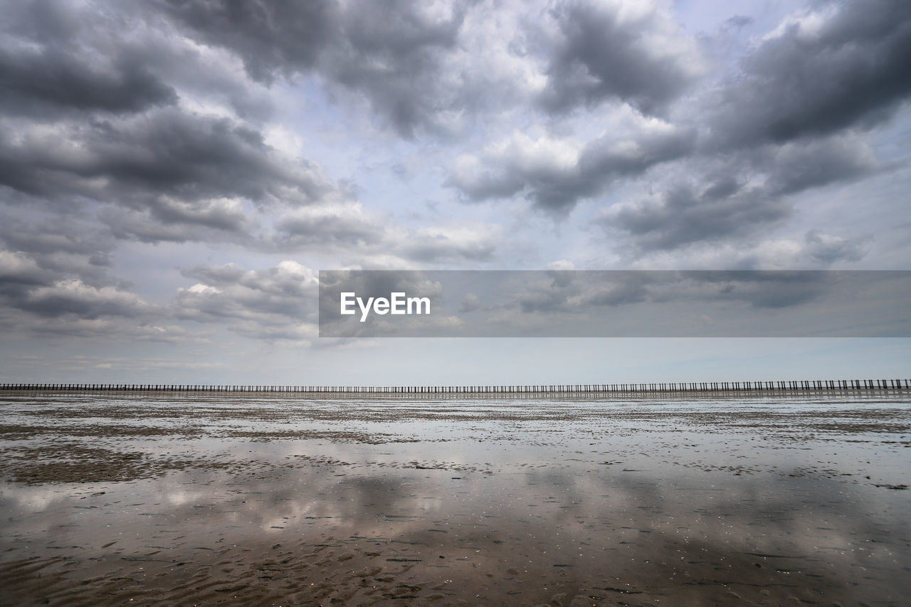 Scenic view of beach against sky