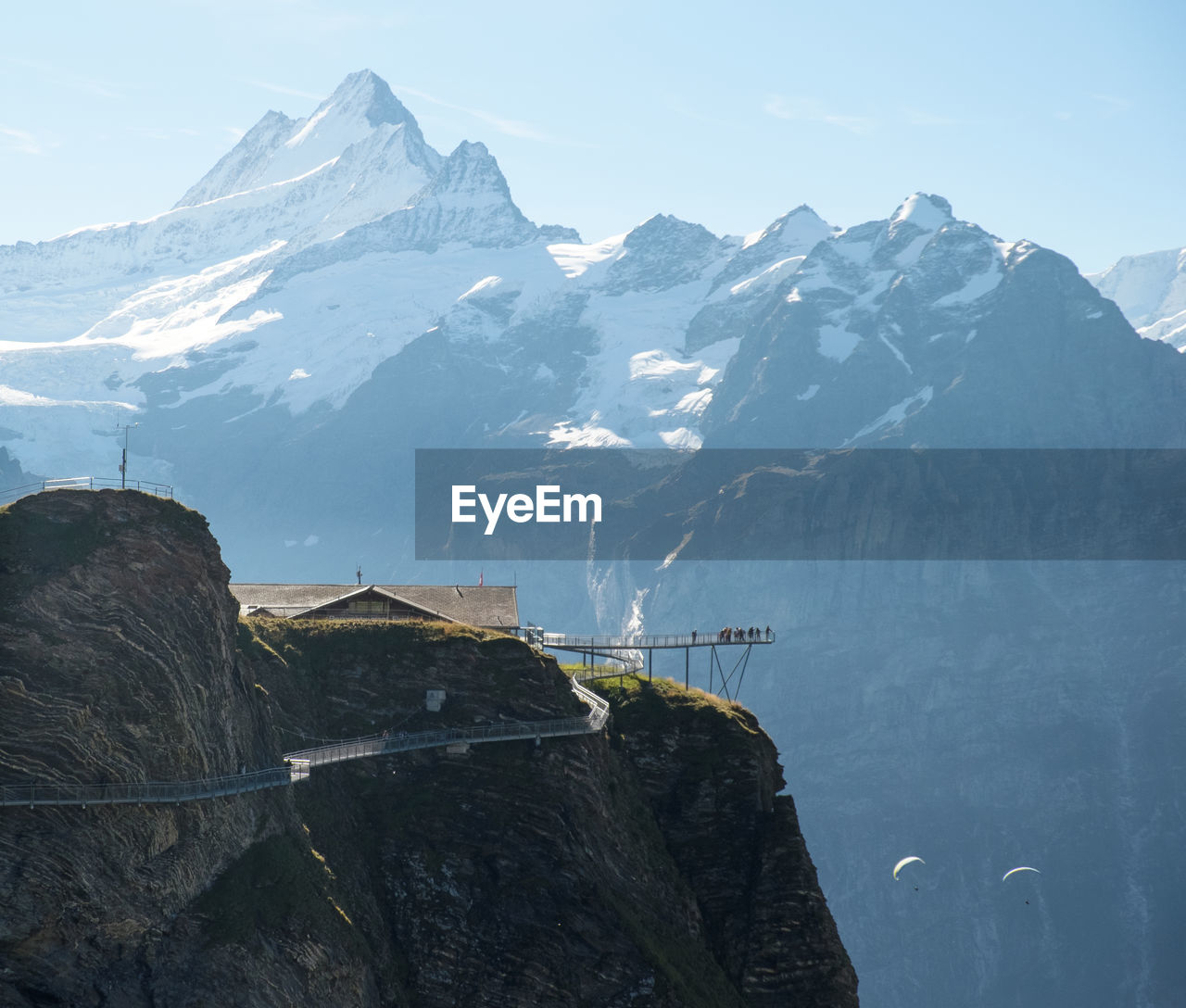 Scenic view of mountain range against sky