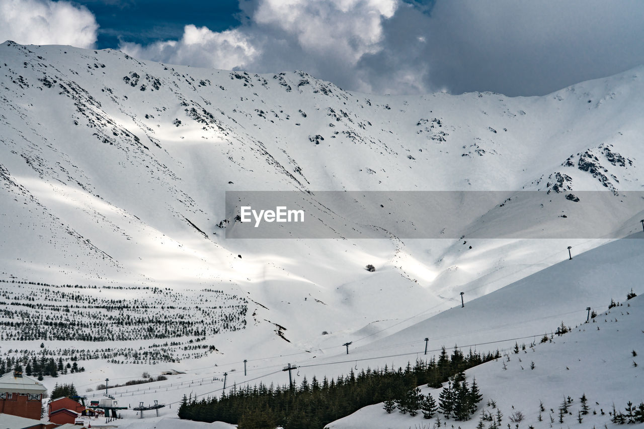  snowcapped mountains against sky