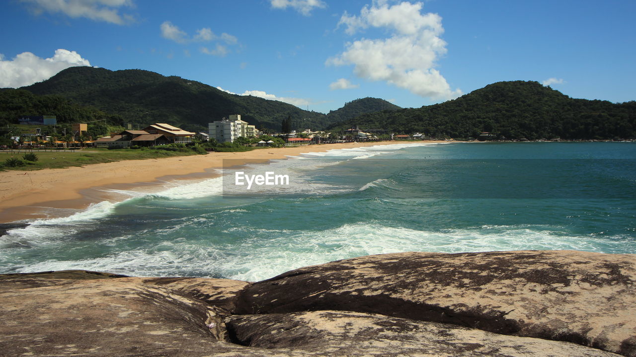 Scenic view of beach against sky