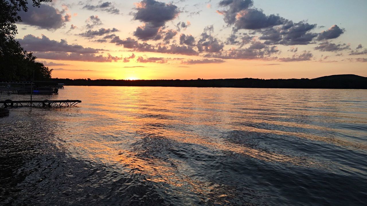 SCENIC VIEW OF SEA AT SUNSET