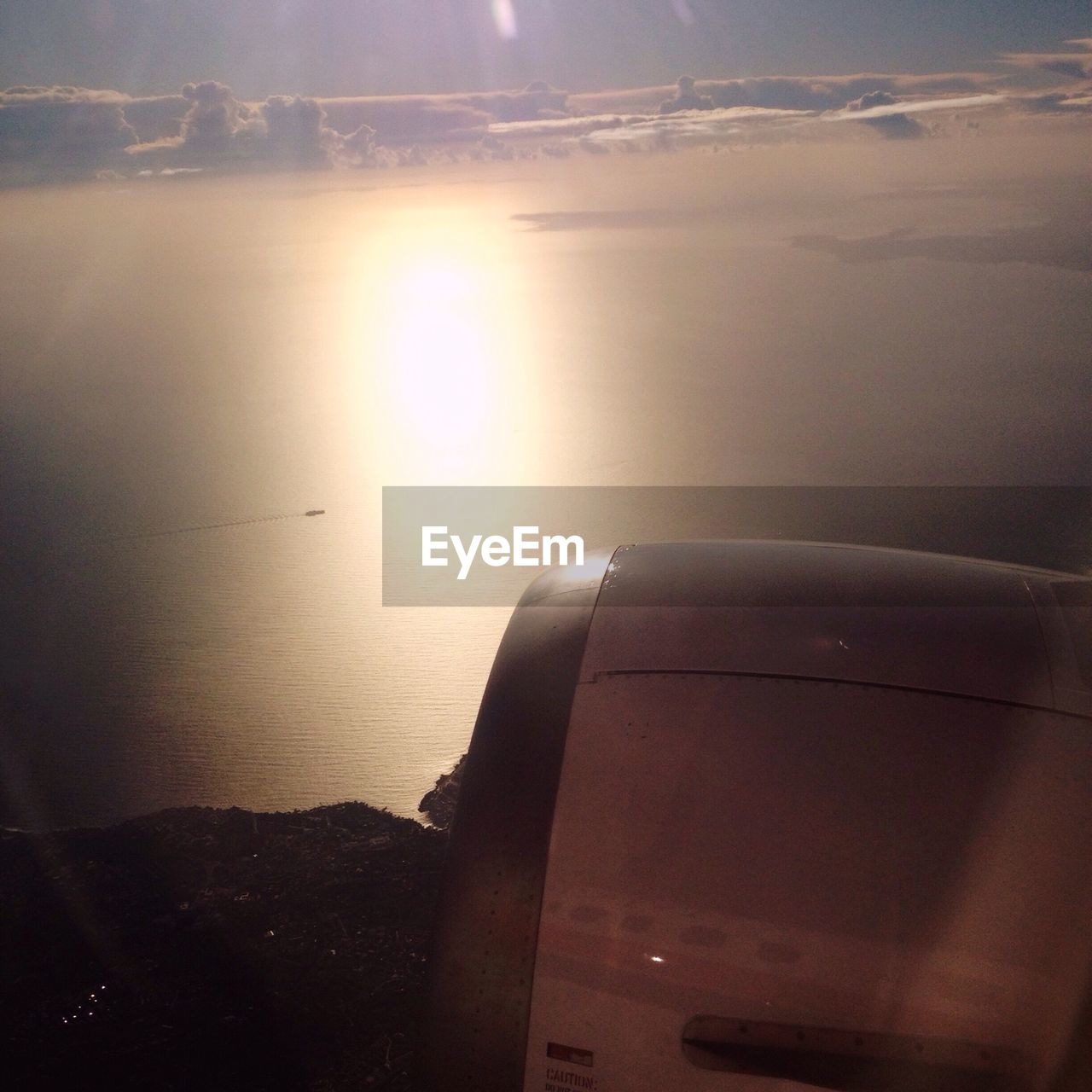 Calm sea seen from airplane