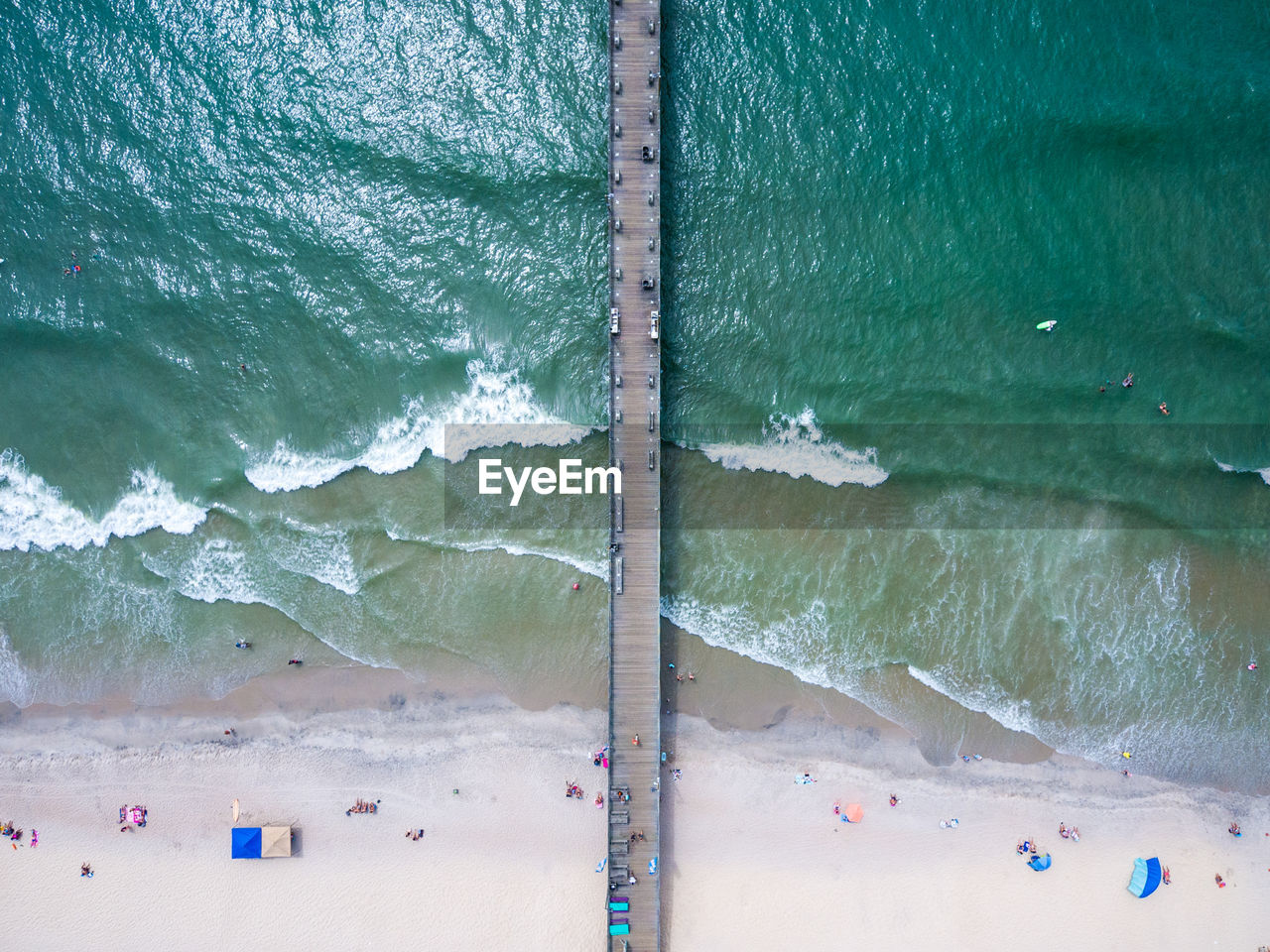 High angle view of beach