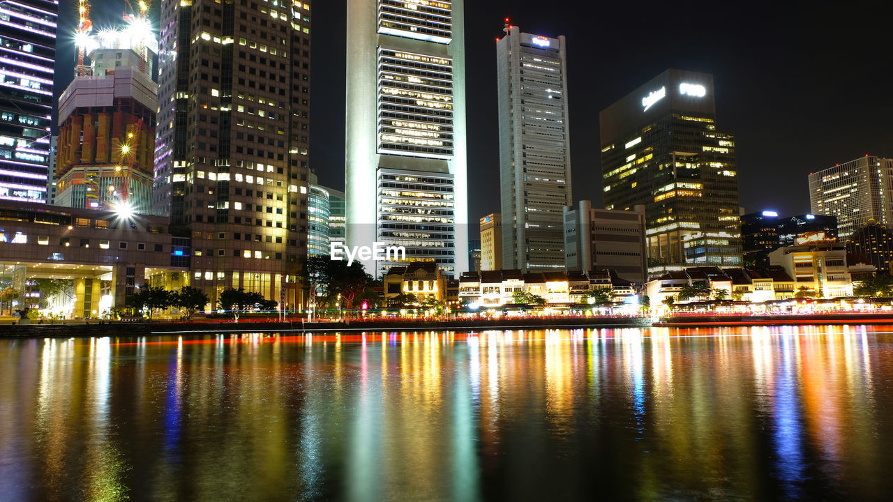 Singapore cityscape in night time.