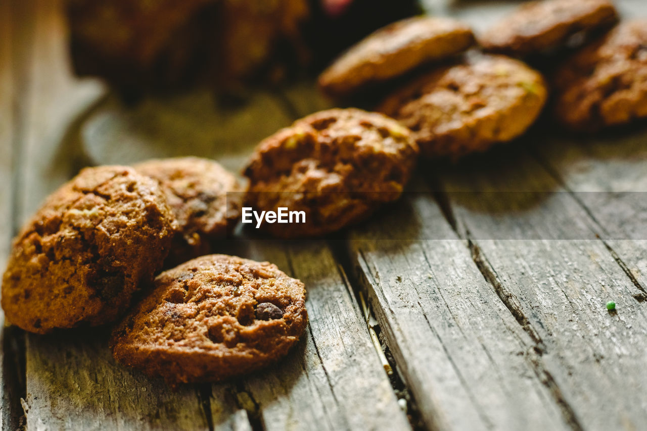 Close-up of cookies on table