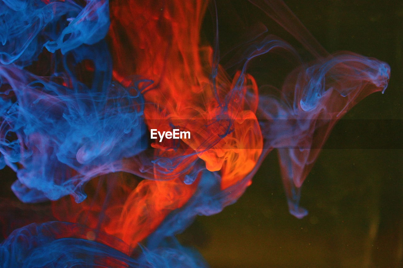 Close-up of multi colored smoke