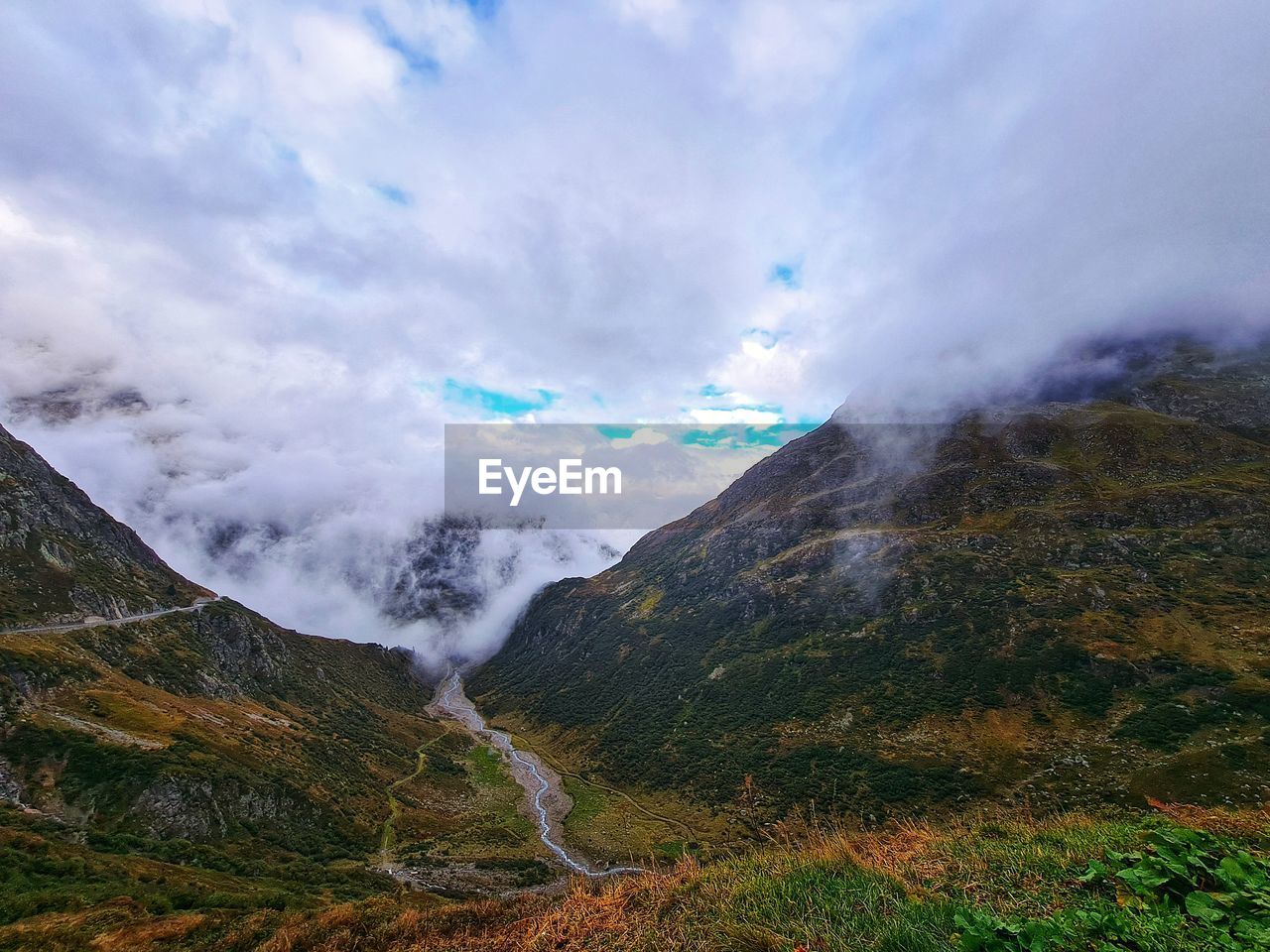 Scenic view of mountains against sky