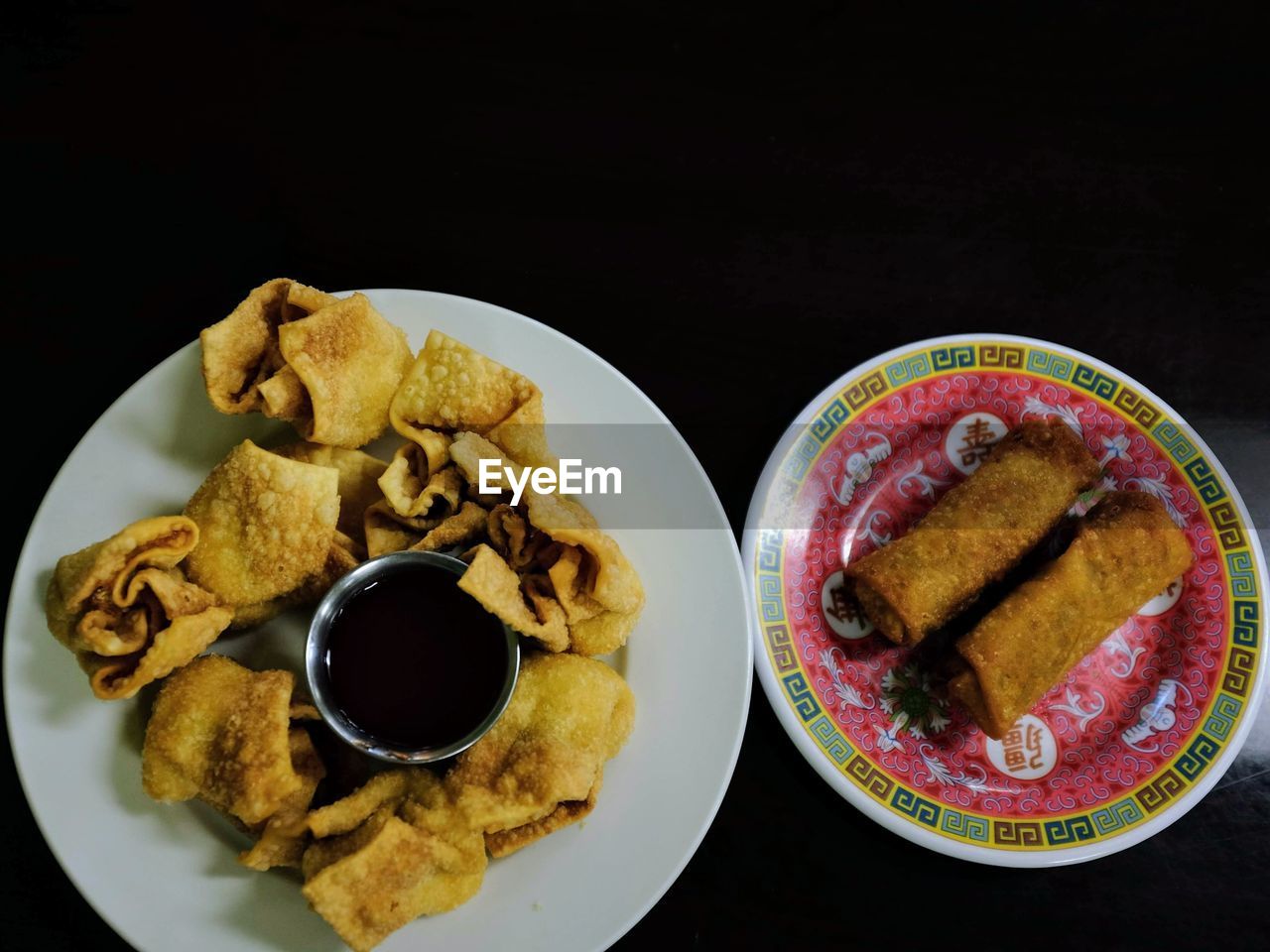Chinese food egg roll, fried wontons, visual journal october 2018 omaha, nebraska