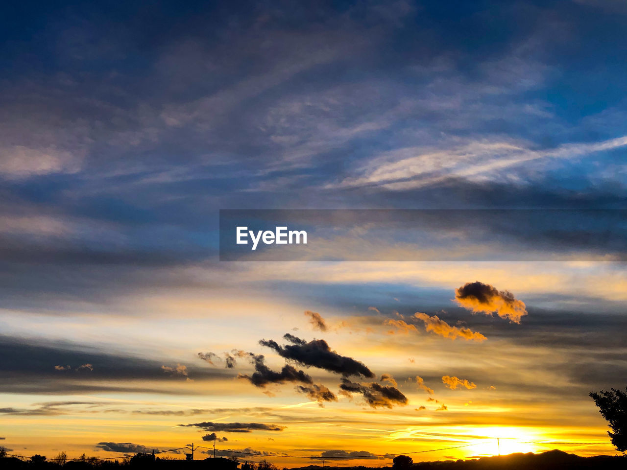 LOW ANGLE VIEW OF DRAMATIC SKY OVER SILHOUETTE TREES