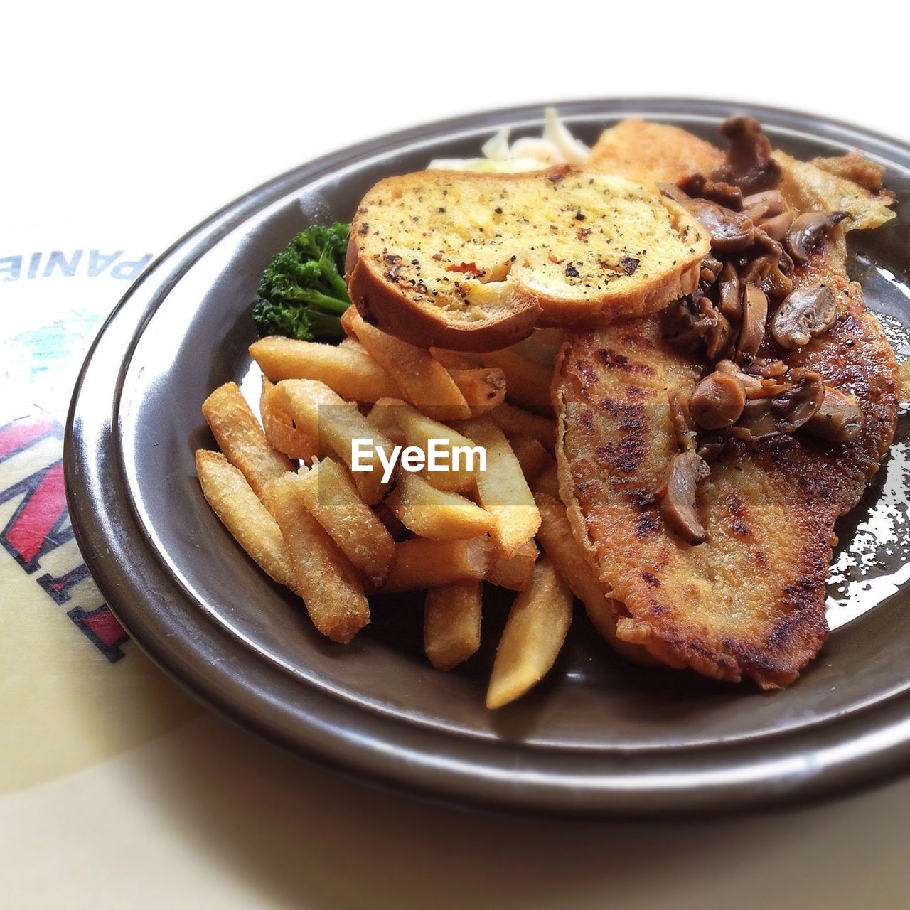 Close-up of food in plate on table