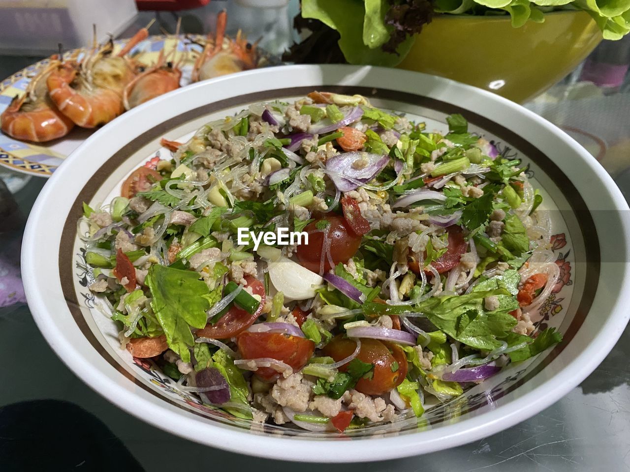 food, food and drink, salad, vegetable, healthy eating, wellbeing, freshness, dish, meal, fast food, lunch, cuisine, lettuce, no people, indoors, bowl, high angle view, salad bowl, meat, produce, table, plate, business, still life, fruit, abundance