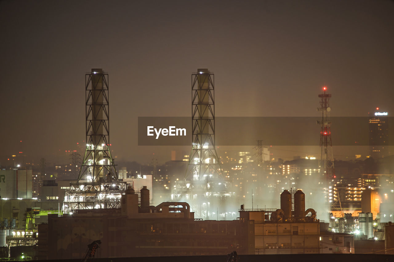 illuminated cityscape at night