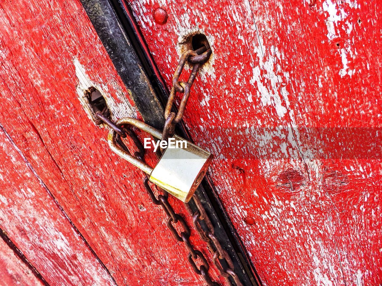Close-up of locked door