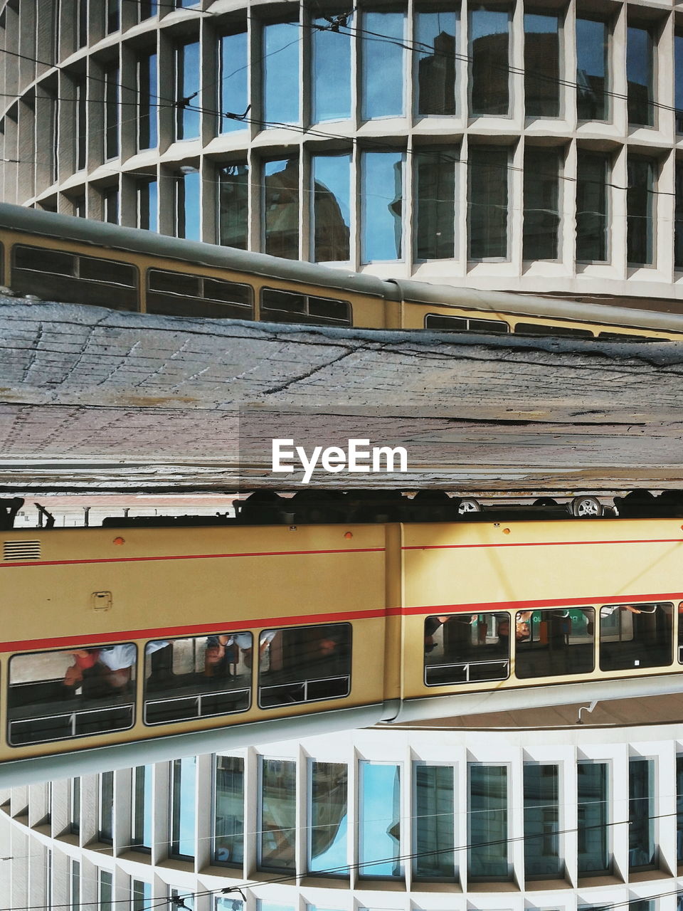 View of buildings through window