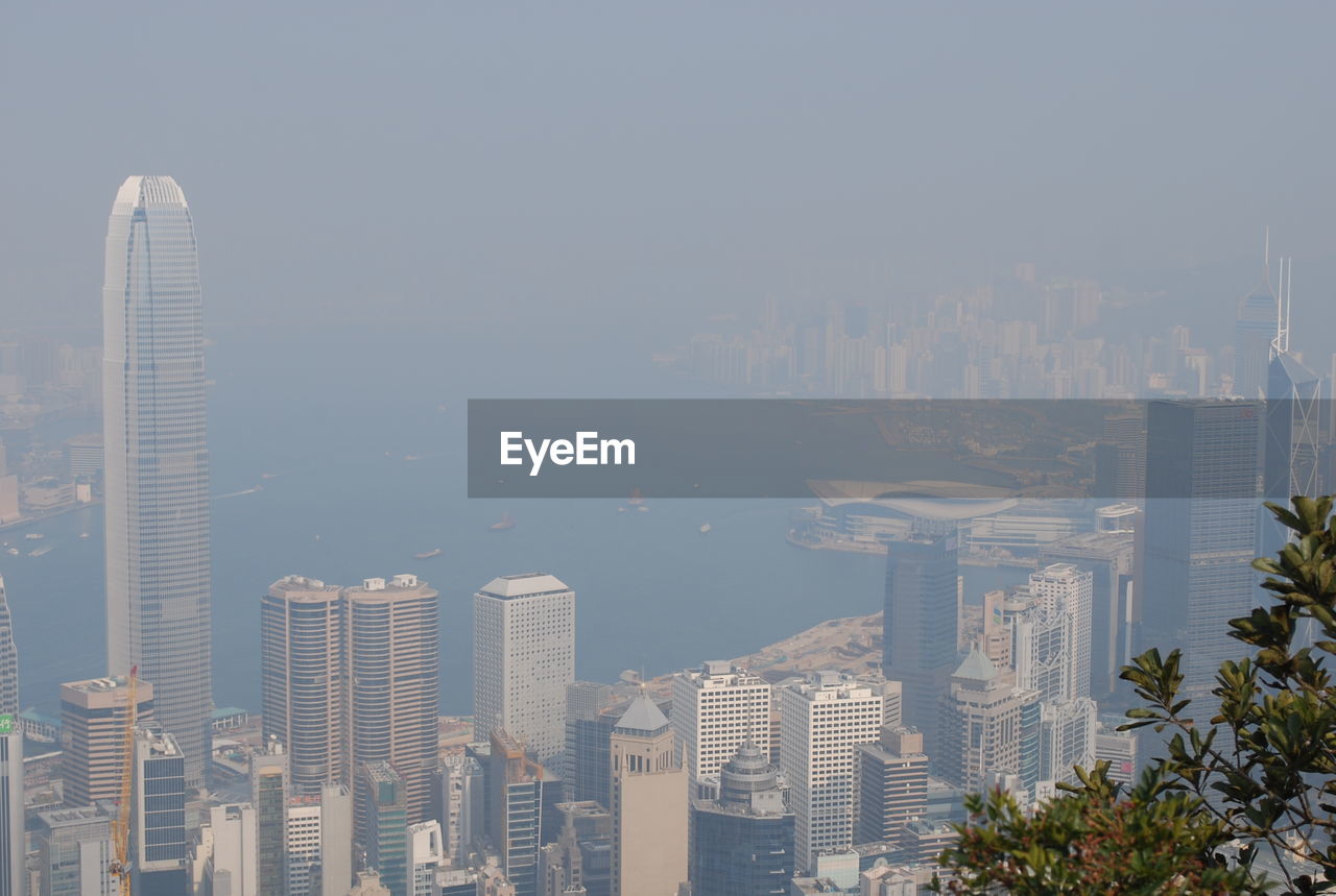 Cityscape against clear sky. hong kong 