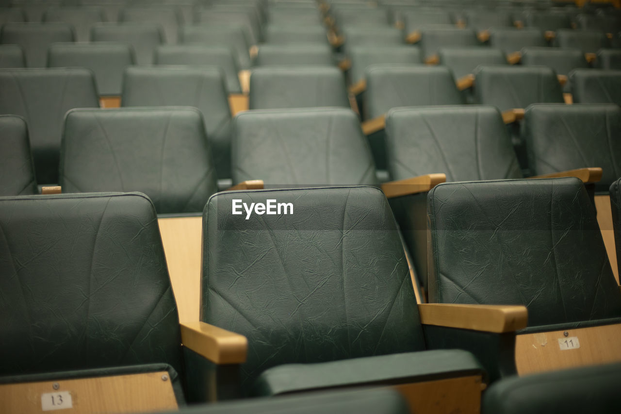 full frame shot of empty chairs