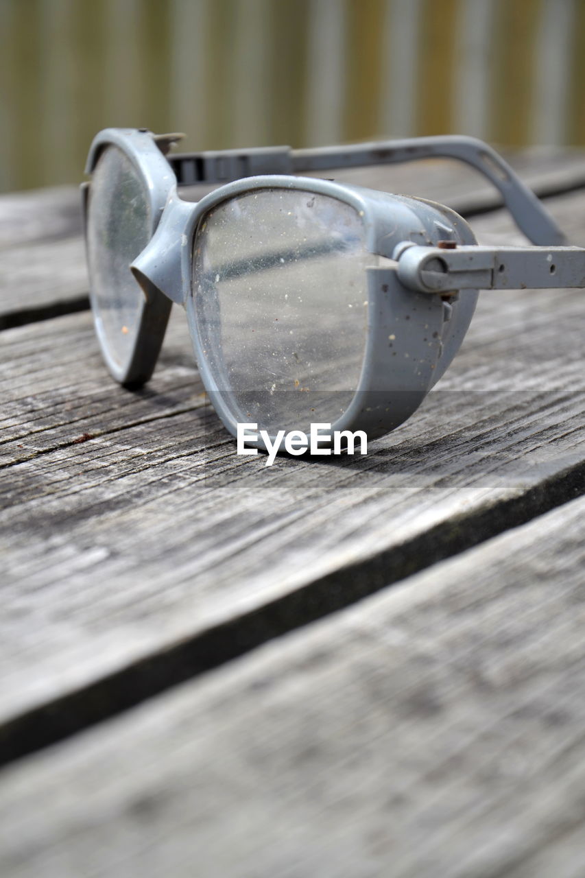 Close-up of sunglasses on table