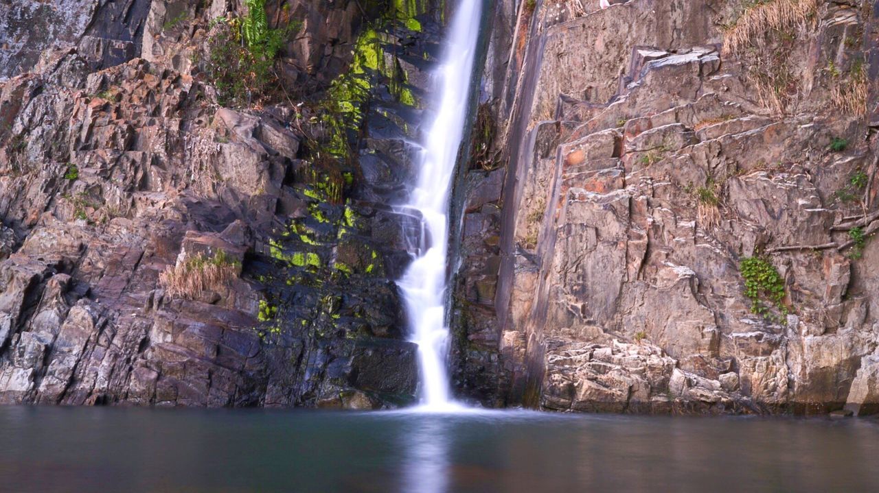 Scenic view of waterfall