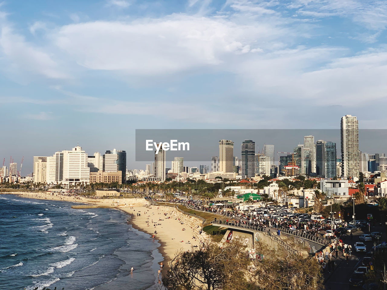 Buildings in city against sky in old yafo 