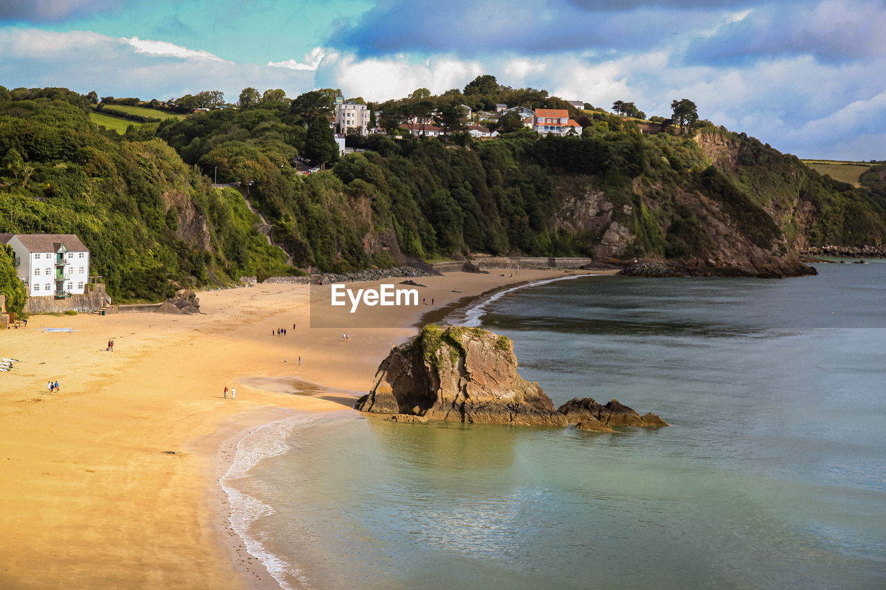 Tenby beach scene.