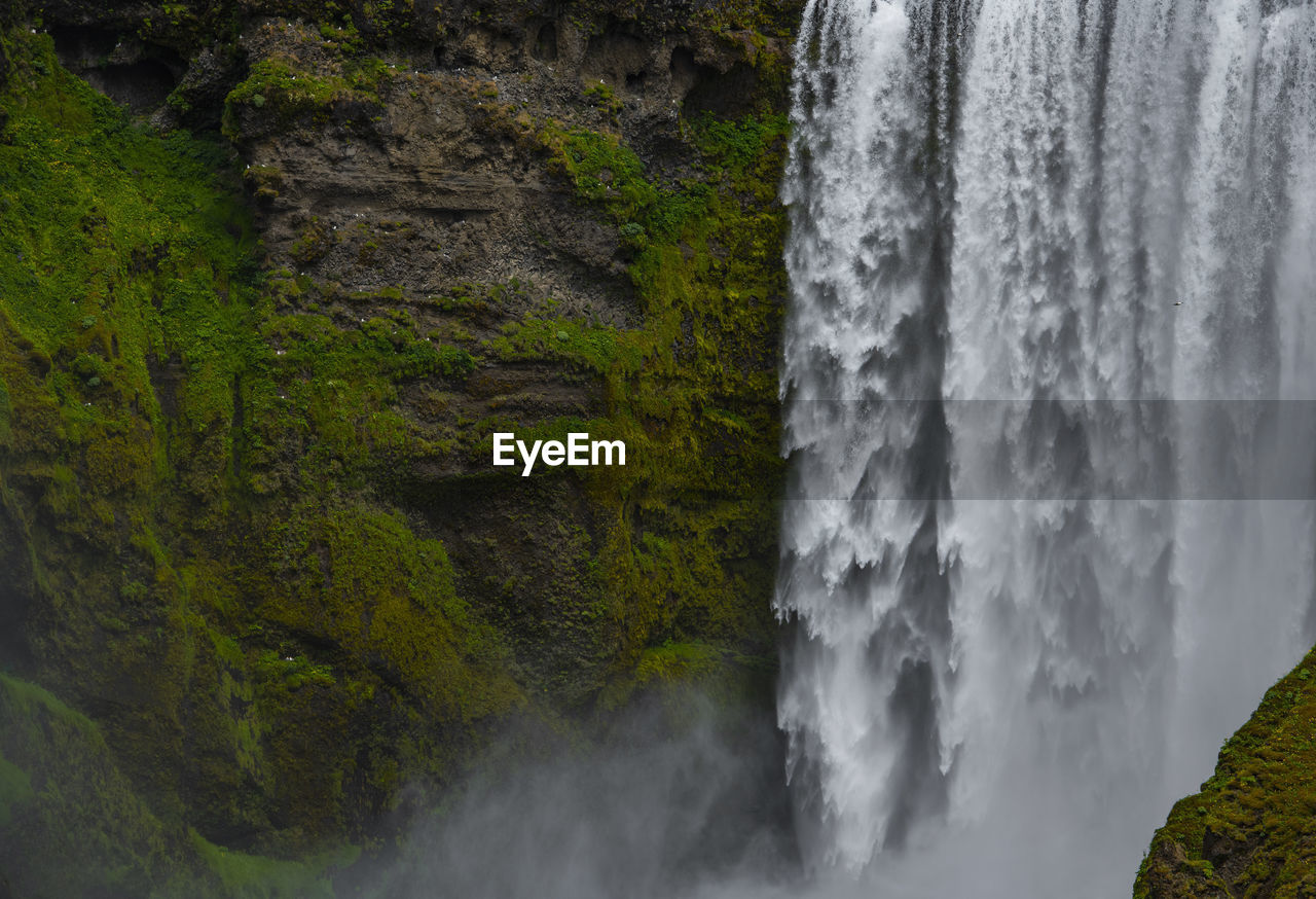 The majestic waterfall skogarfoss in south iceland