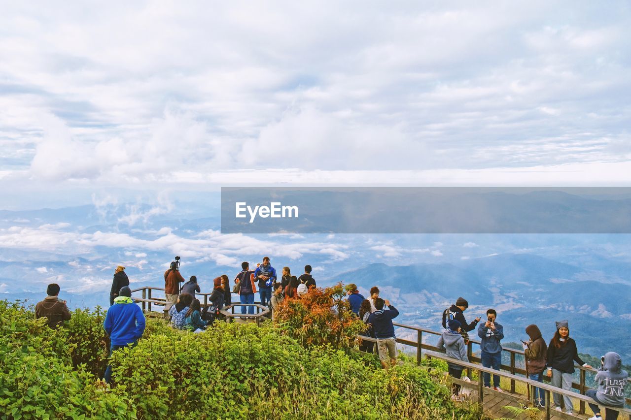 Group of people looking at view