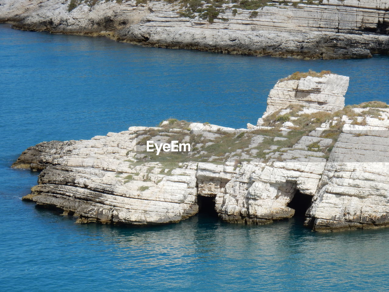 Scenic view of sea and rocks