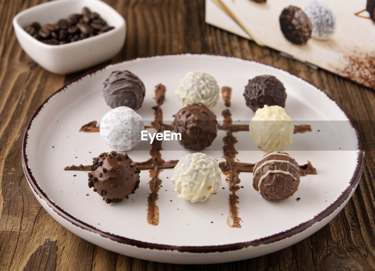 Praline on a plate